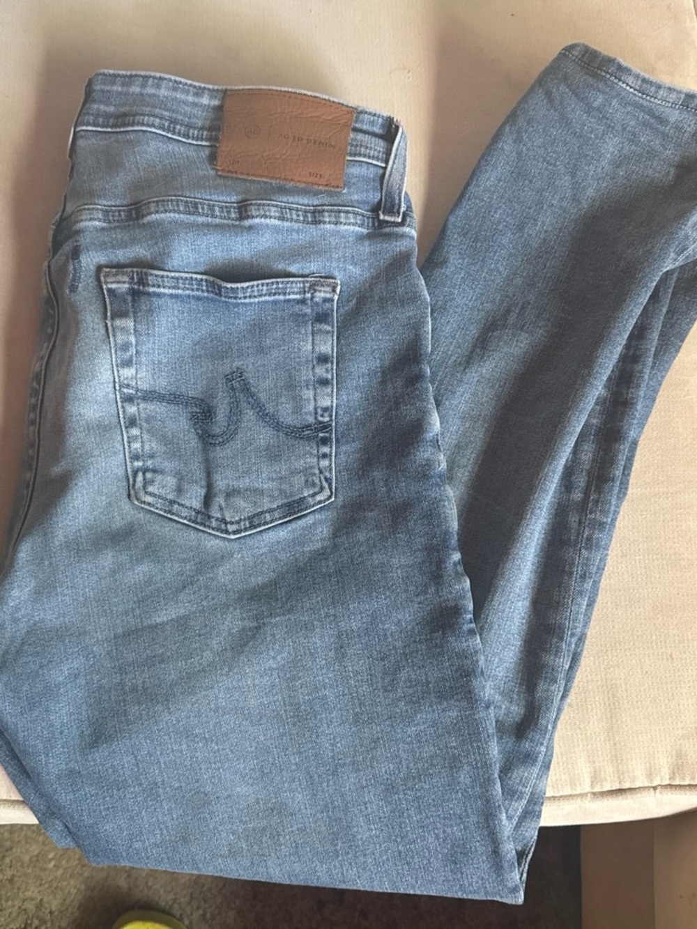 Ag Adriano Goldschmied Light Blue Straight Leg Jeans